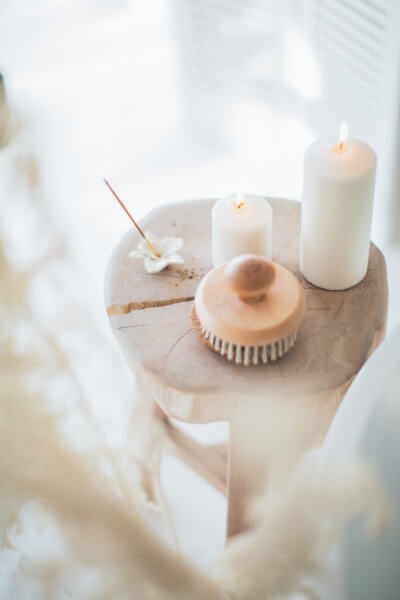 Agarbathi (incense stick) burning in a holder