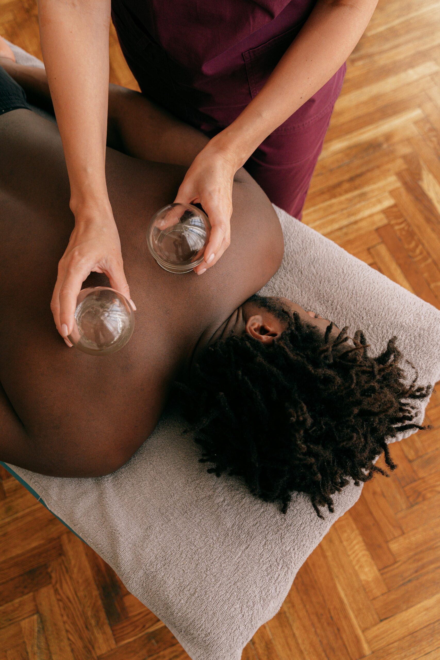 Cupping therapy session at Ramm Wellness Clinic, offering natural pain relief and improved circulation.